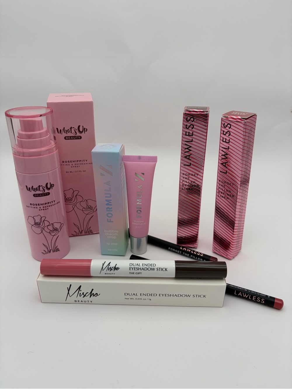 Makeup Bundle by Whats Up Beauty, Formula Z, Lawless & Mischo-Lip Liners - NIB